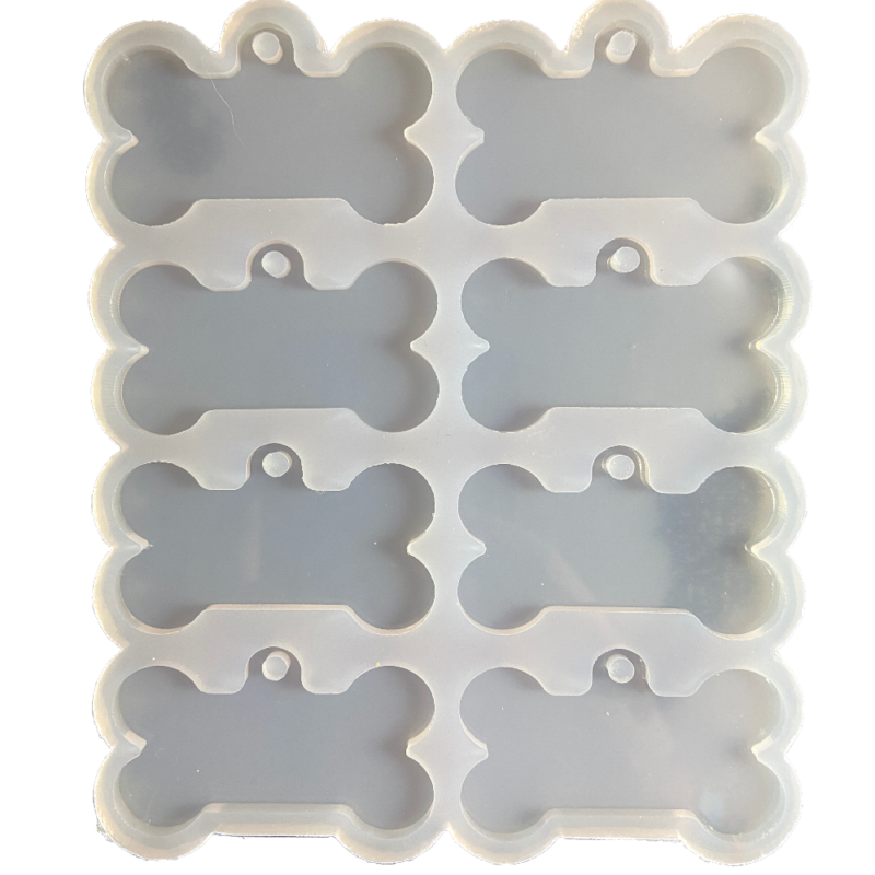 Molde Silicona Huesito 5x3cm Perros Chapita X8