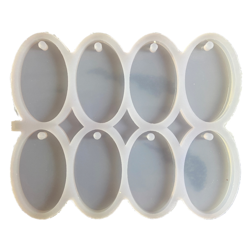 Molde Silicona Para Llaveros x8 Oval 5x3cm