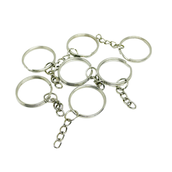 Argollas para llaveros c/cadena pack x100