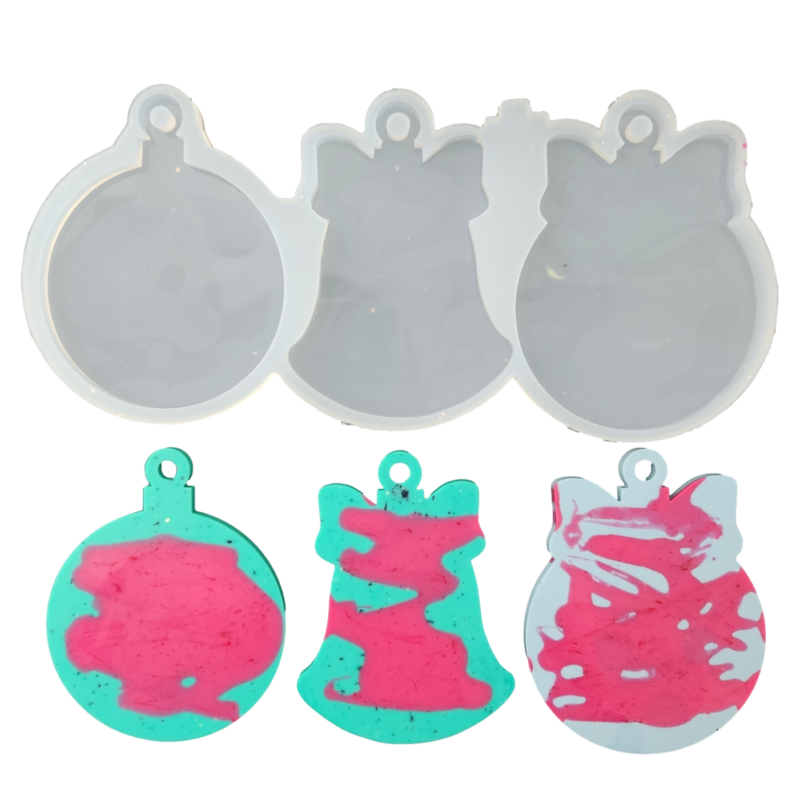 Molde Silicona Adorno Navidad 3 Formas 9x7cm