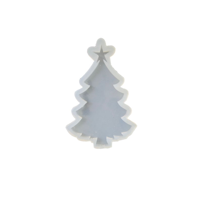 Molde Silicona Arbol Navidad Con Estrella 10cm