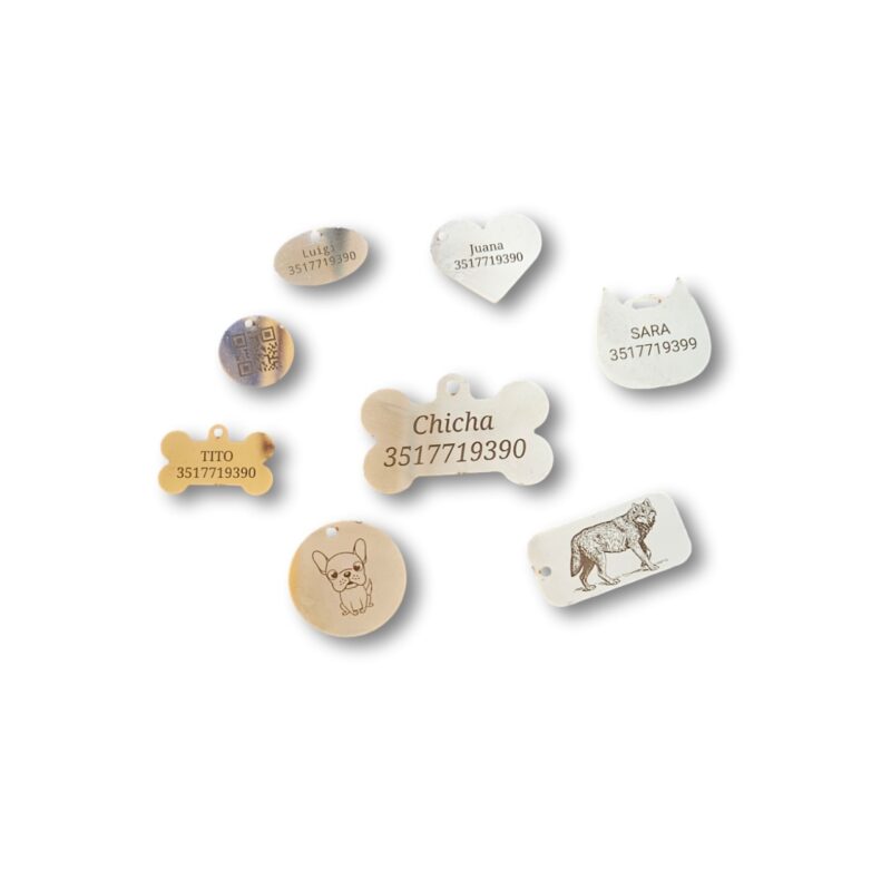 Chapitas Identificatorias Acero Inox Grabadas Perro Gato