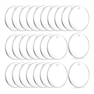 Pack x25 acrilico transparente Redondo 6cm para llaveros