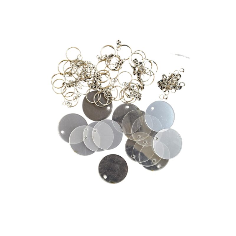 Pack x50 circulos acrilico 5cm para armar llaveros